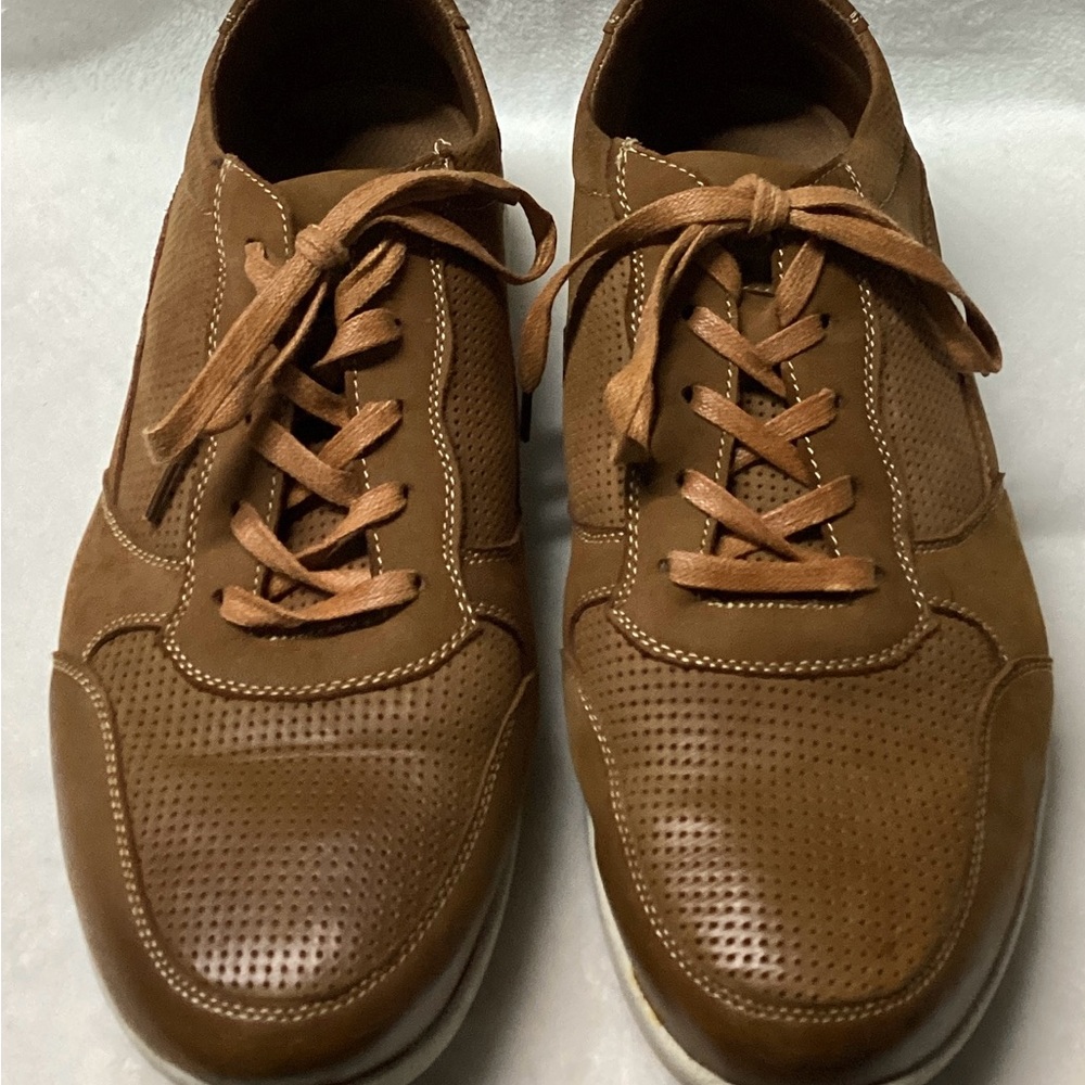 Propet Men's Brown Leather Sneakers / Loafers Lace-up Size 14